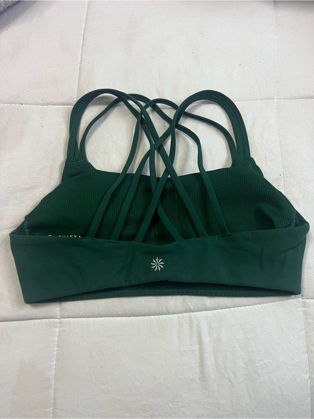Athleta Deep Green Strappy Back Sports Bra